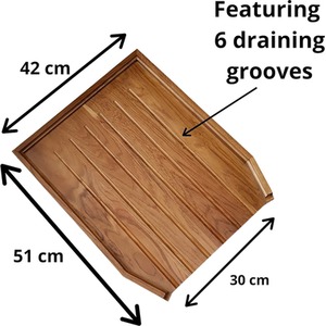 Wooden Draining Board Traditional Belfast Butler Sink - Brown New by NOVECRAFTO