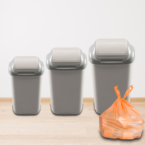 Waste Bin with Secure Lid 15-30-50L - Grey / 50l by Home Centre