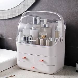 Multifunctional Makeup Organiser Box with Lid - White by Livingandhome
