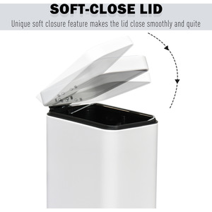 HOMCOM Rectangular Compact Bin Steel Body - White by HOMCOM