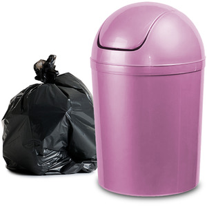 Compact Plastic Swing Top Waste Bin 5-15L - Purple / 5l by Home Centre