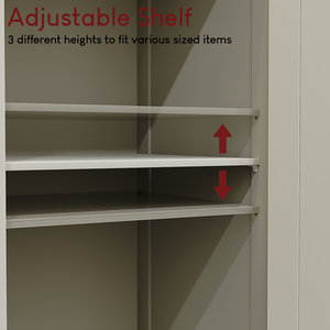 Priano 1 Door 2 Shelf Tall Cabinet - Grey by Vida Designs