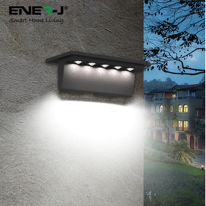 Solar Deck Fence Light 5 LED Solar Panel - Black by EnerJ Smart