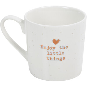 Gold Heart Conical Mug - White
