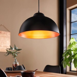 Eglo Truro 2 Rounded retro black and copper pendant - Black by EGLO