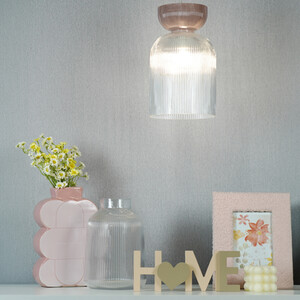 Cerelia Glass Pendant - Pink and Clear