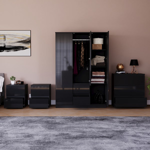 Vida Designs Glinton 4 Piece FSC Bedroom Set - Black by Vida Designs