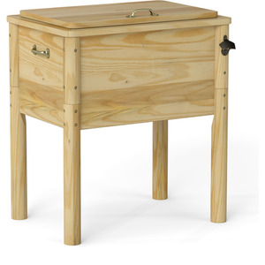 51 L Outdoor Beverage Cooler - Brown by Costway