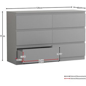 Denver Bedroom Set (2 Drawer Bedside (x2), 6 Drawer Chest, 2 Door Wardrobe) by Vida Designs