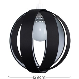 Black Modern Fabric Globe Ceiling Pendant Light Shade - Black by ValueLights