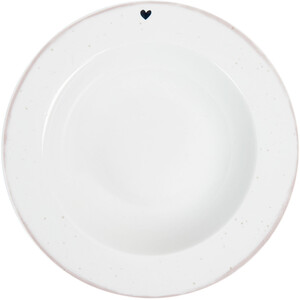 Gold Heart Pasta Bowl - White