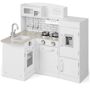 Kids Corner Kitchen Playset Chef Play Kitchen - White by Costway