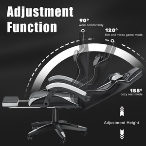 Gaming Chair with Foot-rest - Black and White