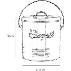 Innoteck Indoor Round 3L Compost Bin With Chrome Handle - Black by Innoteck
