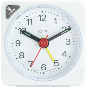 Ingot Analogue Alarm Clock White - White by Acctim