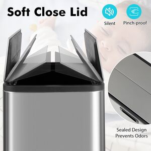 Recycle Pedal Kitchen Trash Can - Silver by Costway