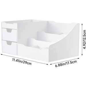 PP Makeup Organiser with Drawers - White by komore