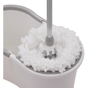 Livingandhome Self-Wringing Mop with Cleaning Bucket - Grey & White by Livingandhome