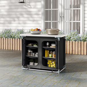 Portable Camping Kitchen Table with Storage Cabinet by Kidkid