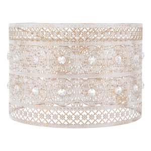 Cut-Out Shade with Crystal Beads - Washed White
