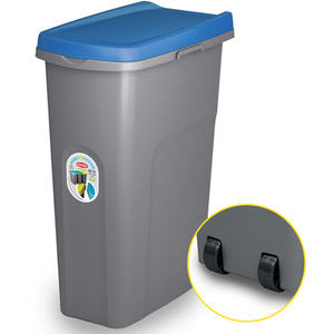 Slim Lift Top Kitchen Recycling Waste Bin - Blue / 40l by Home Centre