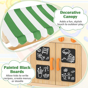 Kids Mud Kitchen with Canopy - Natural by GAINOOM