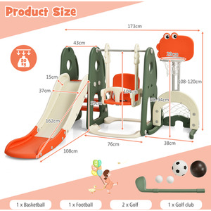 5 in 1 Climber Slide Playset by Costway