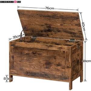 Wooden Storage Chest Trunk with Lid - Brown by Modcraft