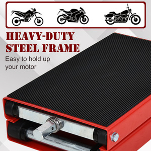 DURHAND 500kg Steel Motorbike Repair Lift - Black and red by DURHAND