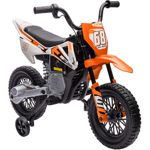 AIYAPLAY 12V Kids Electric Motorcycle with Twist Grip Throttle, Music - Orange by AIYAPLAY