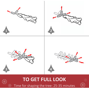 HOMCOM Prelit Artificial Christmas Tree with Warm White Lights - Green / 5ft by HOMCOM