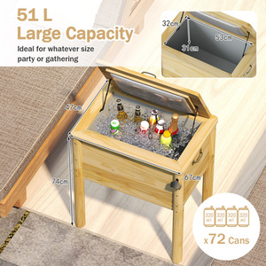 51 L Outdoor Beverage Cooler - Brown by Costway