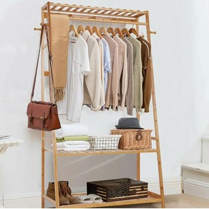 Clothes Storage Organiser Rack and Shelves - Bamboo by Wyld and Coco