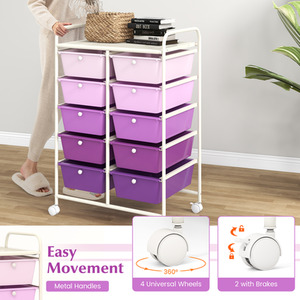 Storage Rolling Cart with 10 Drawers by Costway