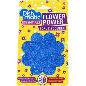 Dishmatic Essentials Flower Power Scrub Scourer - Blue by Dishmatic