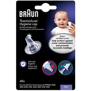 Braun ThermoScan Hygiene caps (Pack of 40) for Ear Thermometers - Yellow by Braun