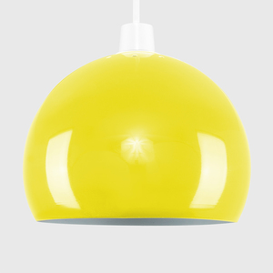 Modern Gloss Yellow Arco Style Dome Ceiling Pendant Light Shade - Yellow by ValueLights