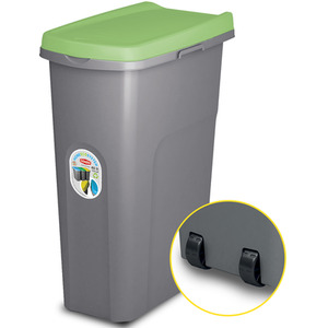 Slim Lift Top Kitchen Recycling Waste Bin - Green / 40l by Home Centre