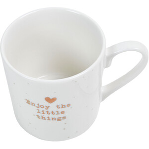 Gold Heart Conical Mug - White
