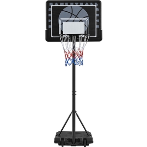 Height Adjustable Basketball Hoop on Wheels - Black / 264cm by Yaheetech