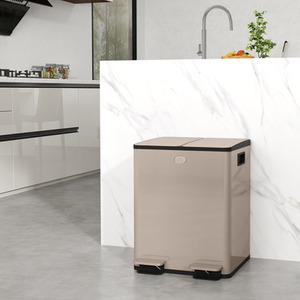 HOMCOM 20L Dual Kitchen Bin with Removable Inner Buckets by HOMCOM