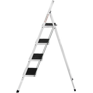Step Ladder With Anti-Slip Mat - White / 47cm / 127cm by Vida Designs