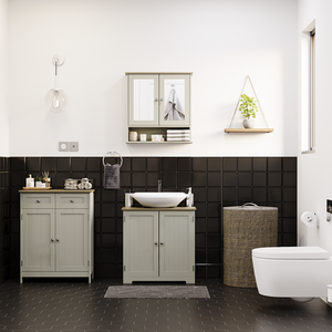 Priano 2 Drawer 2 Door Freestanding Cabinet - Grey by Vida Designs