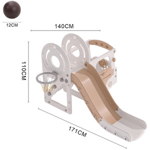 Kids Toddler Slide Climber Playset with Basketball Hoop - white by Livingandhome