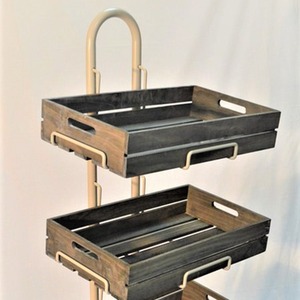 4 Tier Display Stand with Vintage Look Wooden Crates - Black by DWD