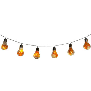 10 Autumnal Encased String Lights - Orange