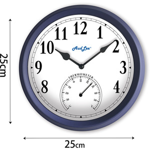Pololio Wall Clock with Thermometer - Blue by Audlee