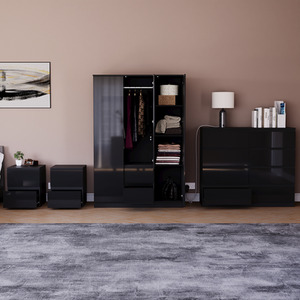 Vida Designs Glinton 4 Piece FSC Bedroom Set - Black by Vida Designs