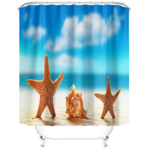 Starfish Printing Shower Curtain