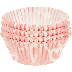 Pack of 100 Hearts Cupcake Cases - Pink
